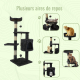 Arbre à chat | Moyen | Griffoir | 3 hauteurs | 40x40x112 cm | Gris | Silvestre | Supporte 10 kg | Mobiclinic - Foto 12