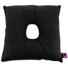 Coussin anti-escarres étanche | Carré troué | S'adapte à tous les fauteuils roulants et fauteuils | Graphite | Saniluxe
