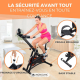 Vélo d'appartement | Volant d'inertie 10 kg | Réglable | Avec roues | Écran LCD | Charge max. 120kg | Makalu | Mobiclinic - Foto 3