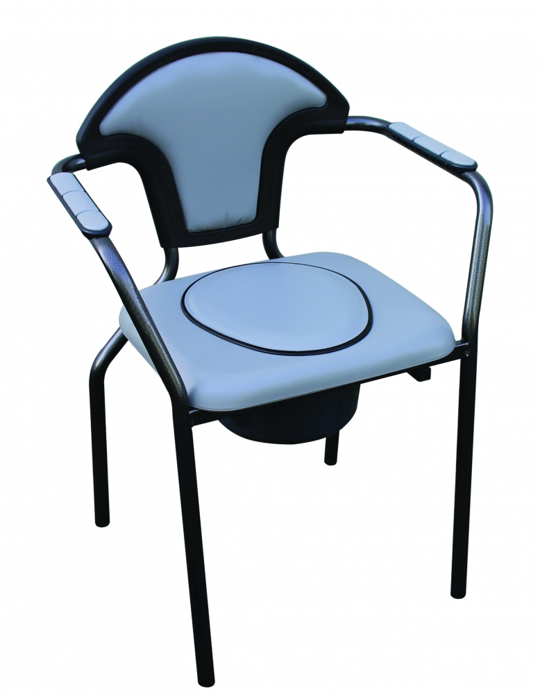 Chaise percée/wc, portable, gris (Herdegen)
