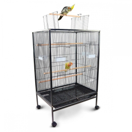 Cage à oiseaux | 95 x 43 x 61,5 cm | 8 portes | Mangeoires et abreuvoirs | Roues | Plateau amovible | Nymphe | Mobiclinic