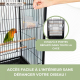 Cage à oiseaux | 95 x 43 x 61,5 cm | 8 portes | Mangeoires et abreuvoirs | Roues | Plateau amovible | Nymphe | Mobiclinic - Foto 3