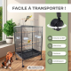 Cage à oiseaux XL | 95 x 43 x 61,5 cm | 8 portes | Mangeoires et abreuvoirs | Roues | Plateau amovible | Ninfa | Mobiclinic - Foto 6