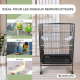 Cage à oiseaux XL | 95 x 43 x 61,5 cm | 8 portes | Mangeoires et abreuvoirs | Roues | Plateau amovible | Ninfa | Mobiclinic - Foto 7