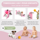 Toboggan pour enfants | Pliable | Panier et ballon | Marches antidérapantes | Max 35 kg | Rose | Dino| Mobiclinic - Foto 6