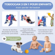 Toboggan pour enfants | Pliable | Panier | Ballon | Bords arrondis | Marches antidérapantes | Max.35kg | Bleu | Dino| Mobiclinic - Foto 6