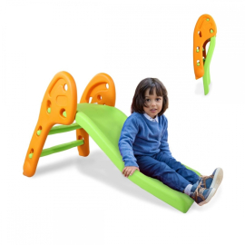 Toboggan pour enfants | Résistant | Pliable | Bords arrondis | Marches antidérapantes | Max.35kg | Vert | Dino XL | Mobiclinic