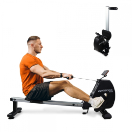 Rameur | Pliable | Volant d'inertie 6 kg | 8 niveaux de résistance | Max. 120 kg | Noir | RowFit | Mobiclinic