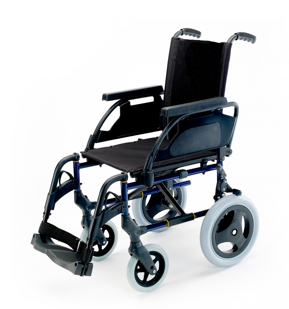 Fauteuil roulant breezy premium (ancien 250), avec roues 12", couleur bleu (Sunrise)