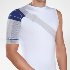 Bauerfeind Bandage d'épaule| Tissu de compression | Stabilisation neuromusculaire | Titane | Différentes tailles | OmoTrain S