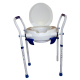 Elévateur de toilettes avec couvercle | Chaise WC | Pieds réglables | Accoudoirs | Max 150 kg - Foto 2