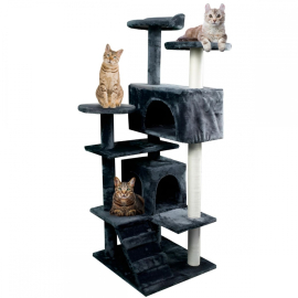 Arbre à chat | Grand | Griffoir | 5 hauteurs | 50x50x132 cm | 13kg | Gris | Tico| Supporte 10 kg | Mobiclinic