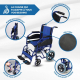 Fauteuil roulant pliable PREMIUM | Accoudoirs et repose-pieds amovibles | Orthopédique | Bleu | Maestranza | Mobiclinic - Foto 2