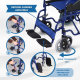 Fauteuil roulant pliable PREMIUM | Accoudoirs et repose-pieds amovibles | Orthopédique | Bleu | Maestranza | Mobiclinic - Foto 5