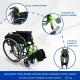 Pack Bolonia Plus | Fauteuil pliant | Vert | Aluminium | Coussin anti-escarres | Viscoélastique | Mobiclinic - Foto 7