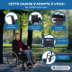 Fauteuil roulant pliable | Grandes roues | Acier | Orthopédique | Légère | Noir | Catedral | Mobiclinic - Foto 8