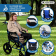 Fauteuil roulant léger | Pliable | Aluminium | Repose-pieds et dossier | Accoudoirs rembourrés | Bleu |Pirámide | Mobiclinic - Foto 2