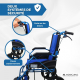 Fauteuil roulant léger | Pliable | Aluminium | Repose-pieds et dossier | Accoudoirs rembourrés | Bleu |Pirámide | Mobiclinic - Foto 6