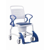 Chaise de douche avec WC | Avec couvercle | Mobile | Accoudoirs rabattables