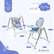 Chaise haute à bascule | Pliable | Avec roulettes et plateau | Max. 15kg | 6-36 mois | Ajustable | Bleu | Nala | Mobiclinic - Foto 2