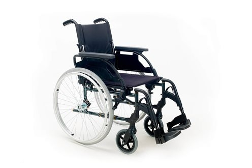 Fauteuil roulant pliable, chaise roulante pliante, breezy premium (ancien 250), avec roues de 24", en sélénium gris (Sunrise)