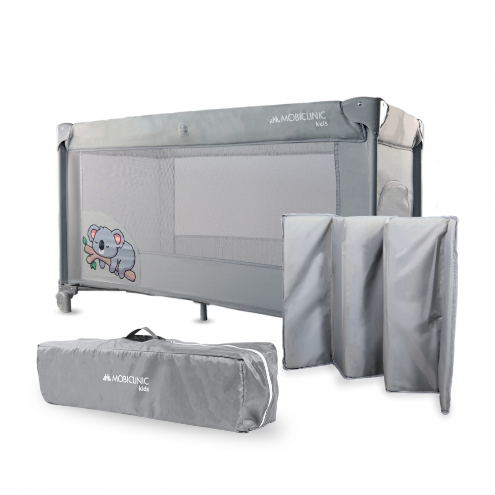Lit de voyage, portable, pliable, résistant, tissu respirant, sac de transport, gris, mofli, mobiclinic