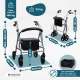Déambulateur avec roues | Pliable | Aluminium | Freins aux poignées | Avec dossier et siège | Gris | Sofía | Mobiclinic - Foto 3