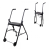 Déambulateur pour personnes âgées | Pliable | Siège | 2 roues | Noir | Emérita | Mobiclinic
