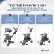 Tricycle 3 en 1| Evolutif| Réglable| Max 25 kg|18 mois à 5 ans| Léger| LULU Black|Mobiclinic - Foto 3
