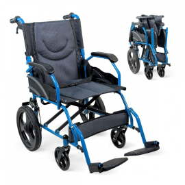 Fauteuil roulant pliable | Manuel | Acier | Repose-pieds...