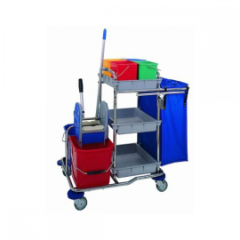 Chariot de nettoyage haut de gamme en acier inoxydable. 112 x...