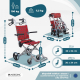 Fauteuil roulant de transfert | Pliant | Aluminium | Freins sur poignées | Carreaux écossais | Neptuno | Mobiclinic - Foto 1