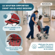 Fauteuil roulant de transfert | Pliant | Aluminium | Freins sur poignées | Carreaux écossais | Neptuno | Mobiclinic - Foto 3
