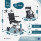 Fauteuil roulant de transit | Pliable | Aluminium | Petites roues | Freins sur poignées | Noir | Neptuno | Mobiclinic - Foto 1