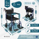 Fauteuil de transport | Pliable | Repose-pieds amovible | Frein sur les poignées et les roues | Acier | Napoli | Mobiclinic - Foto 2