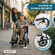 Fauteuil de transport | Pliable | Repose-pieds amovible | Frein sur les poignées et les roues | Acier | Napoli | Mobiclinic - Foto 4
