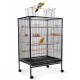 Cage à oiseaux XL | 95 x 43 x 61,5 cm | 8 portes | Mangeoires et abreuvoirs | Roues | Plateau amovible | Ninfa | Mobiclinic - Foto 1
