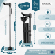 Canne pliante | Droitier | Hauteur réglable | Poignée ergonomique | Embout antidérapant | FlexGo | Mobiclinic - Foto 2