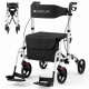 Déambulateur avec repose-pieds et dossier | Pliable | Aluminium | Freins | Roues à 360° | Sac | Porte-canne | Ibiza | Mobiclinic - Foto 1