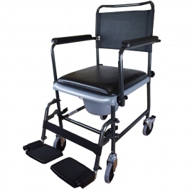 WC-Rollstuhl mit Toilette 2 Räder mit Bremse Cascata von Invacare.