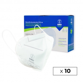 10 FFP2-Masken für Erwachsene | Weiß | 0,99€/ud | Selbstfilternd | CE-gekennzeichnet | Box mit 10 Stück | EMO