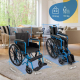 Faltbarer Rollstuhl | Große Räder | 40 cm | Blau| Modell: Marsella | Mobiclinic - Foto 1
