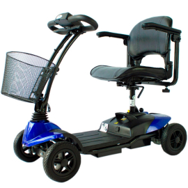 Roller mit eingeschränkter Mobilität | Kapazität 15 km | 4 Räder | Kompakt und abnehmbar | 12V | Blau | Virgo | Mobiclinic