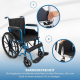 Faltbarer Rollstuhl | Große Räder | 40 cm | Blau| Modell: Marsella | Mobiclinic - Foto 5