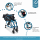 Rollstuhl |Premium| Aluminium | Rückenlehne klappbar | Dickes Kissen | Türkis | Modell: Venecia | Mobiclinic - Foto 3