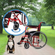 Rollstuhl | Faltbar | Große Räder | Widerstandsfähig | Rot | Alcazaba | Mobiclinic - Foto 6