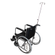 Rollstuhl mit Anti-Falt-System | 40cm | Zylinder und Tropferhalterung | Feste Armlehnen und Fußstützen | Schwarz - Foto 2