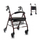 Set faltbarer Rollator und Anti-Dekubitus-Kissen | rollatorspezifisch | Aluminium | Bordeaux | Escorial Plus | Mobiclinic - Foto 1