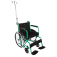 Rollstuhl mit Anti-Falt-System | 40cm | Zylinder und Tropferhalterung | Feste Armlehnen und Fußstützen | Grün - Foto 1