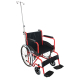 Rollstuhl mit Anti-Falt-System | 40cm | Zylinder und Tropferhalterung | Feste Armlehnen und Fußstützen | Rot - Foto 1